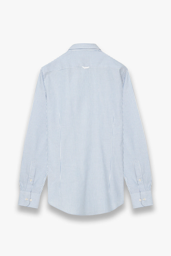 Tiziano Poplin Man Shirt Blue White