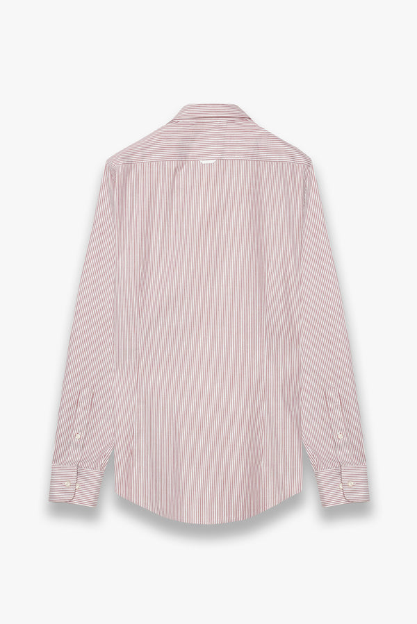 Camicia Uomo Tiziano Essential Popelin Stretch Rosa Bianco