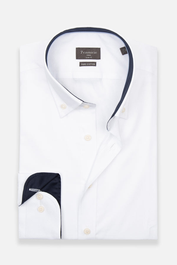 Camicia Uomo Leonardo Sport Jacquard Bianco