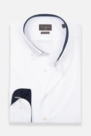 Camisa Hombre Leonardo Sport Jacquard Blanco