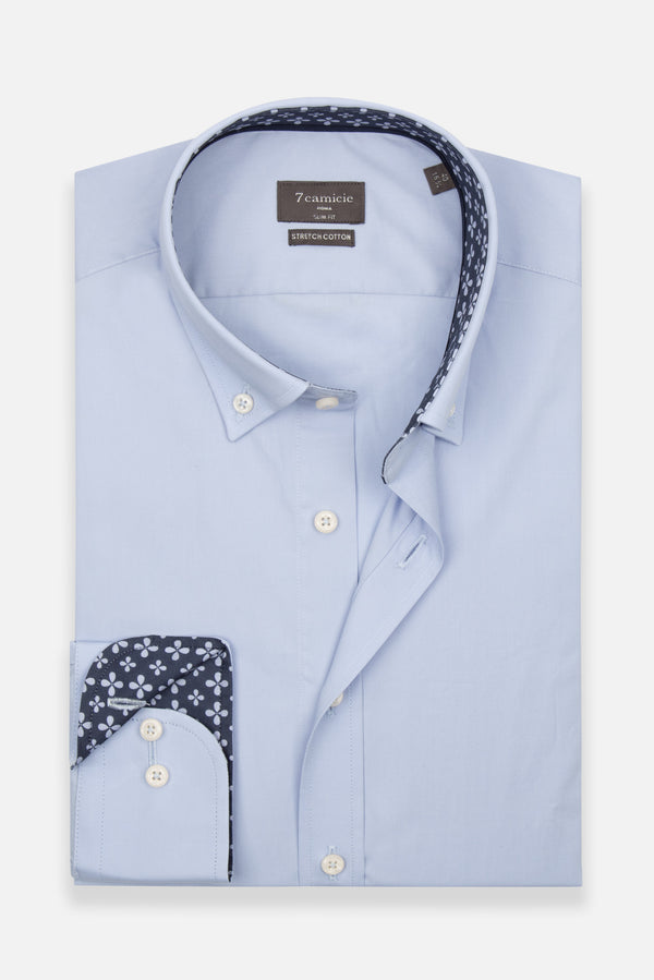 Leonardo Sport Poplin Stretch Man Shirt Light Blue