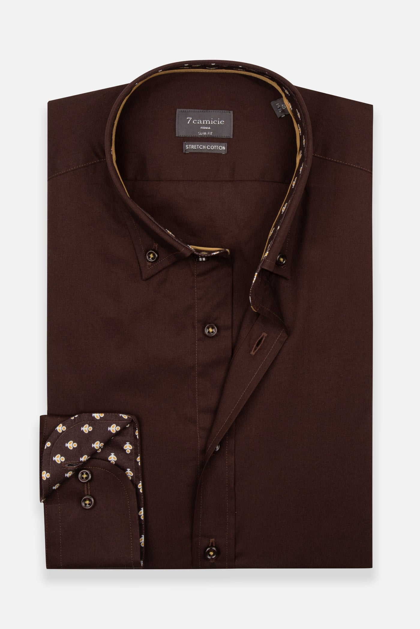 Camisa Hombre Leonardo Sport Popelin Stretch Marron – Camicie