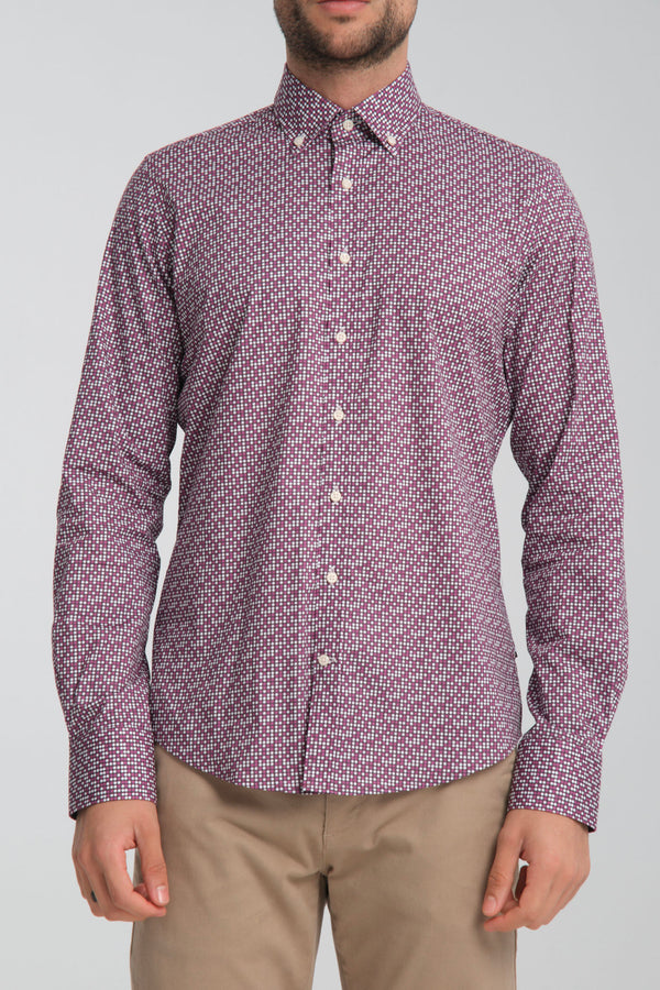 Camicia Uomo Leonardo Sport Popelin Stretch Viola Viola