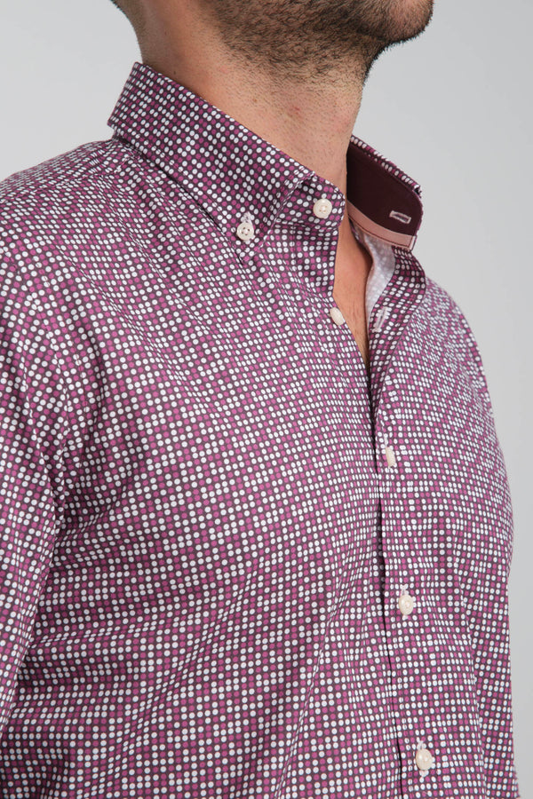 Camicia Uomo Leonardo Sport Popelin Stretch Viola Viola