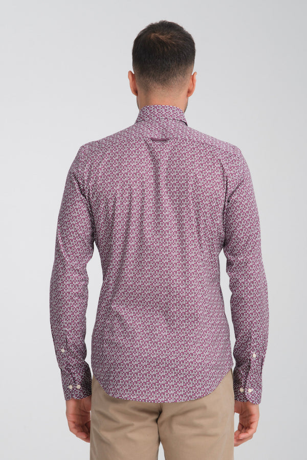 Camicia Uomo Leonardo Sport Popelin Stretch Viola Viola