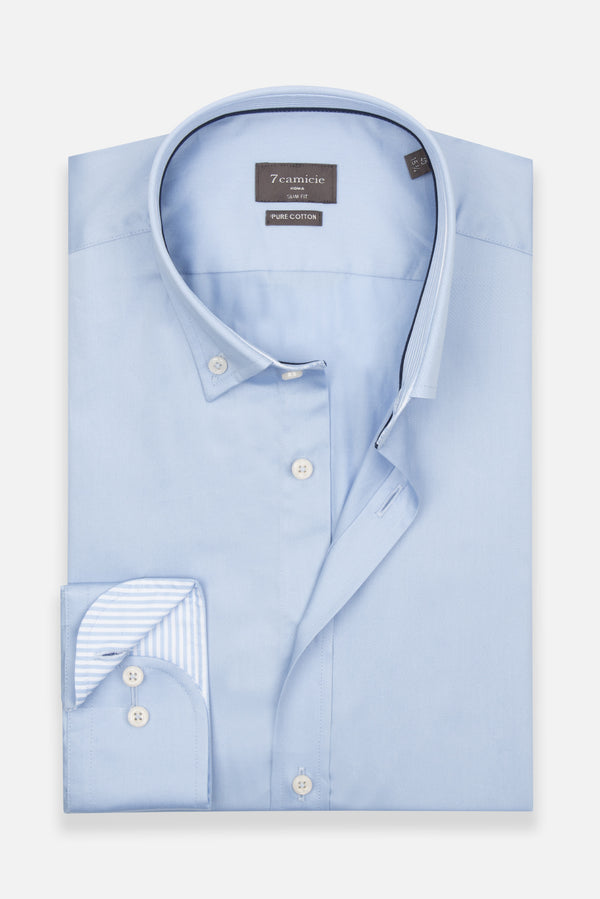 Leonardo Sport Satin Man Shirt Light Blue