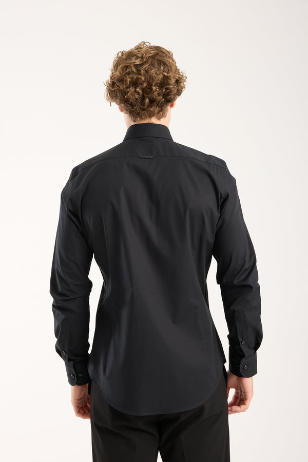 Chemise Homme Leonardo Sport Popelin Stretch Noir