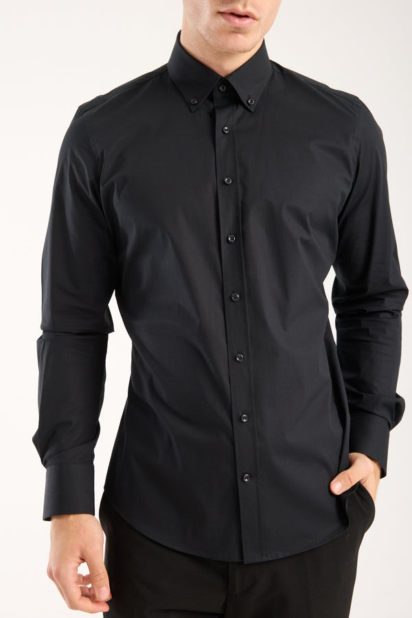 Chemise Homme Leonardo Sport Popelin Stretch Noir