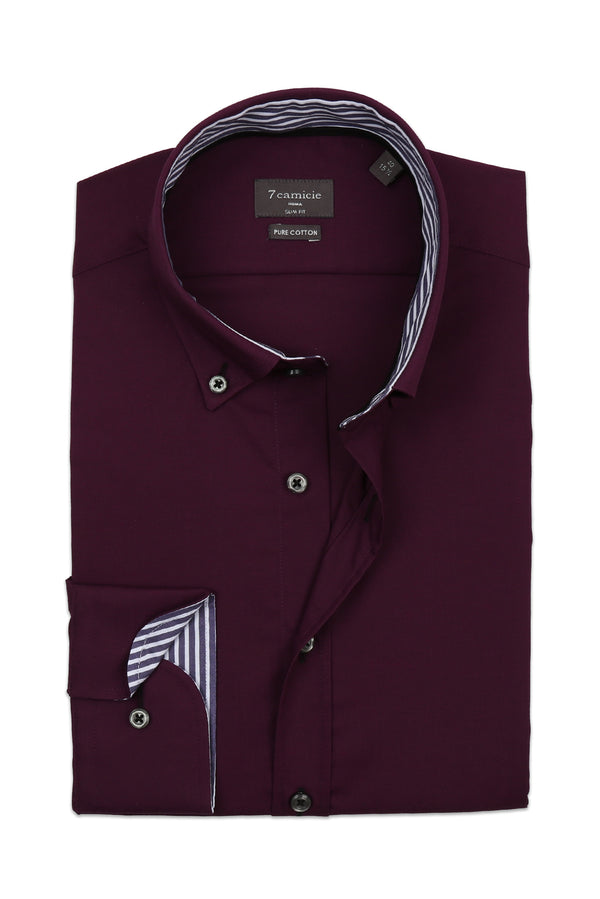 Leonardo Sport Herren Hemd Baumwolle Violett