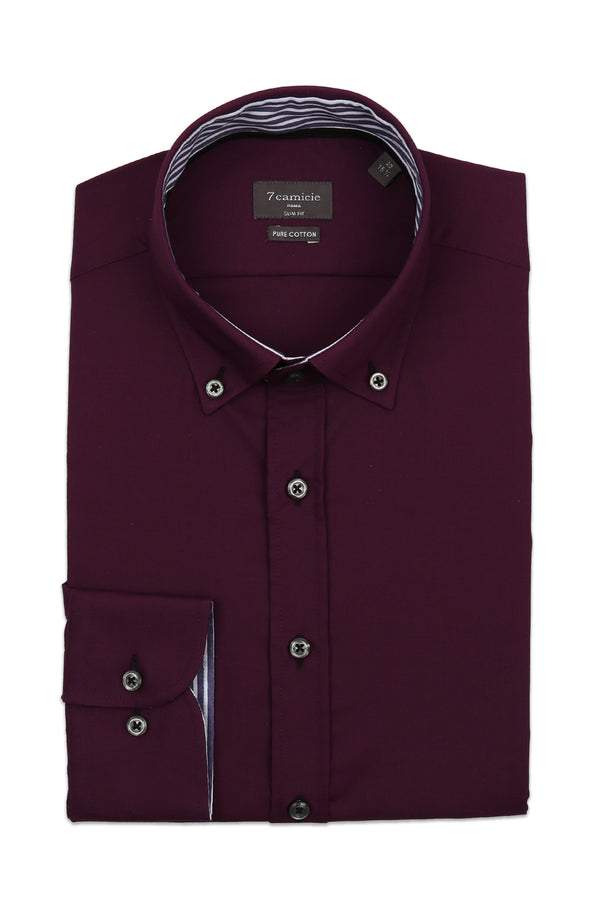 Leonardo Sport Herren Hemd Baumwolle Violett