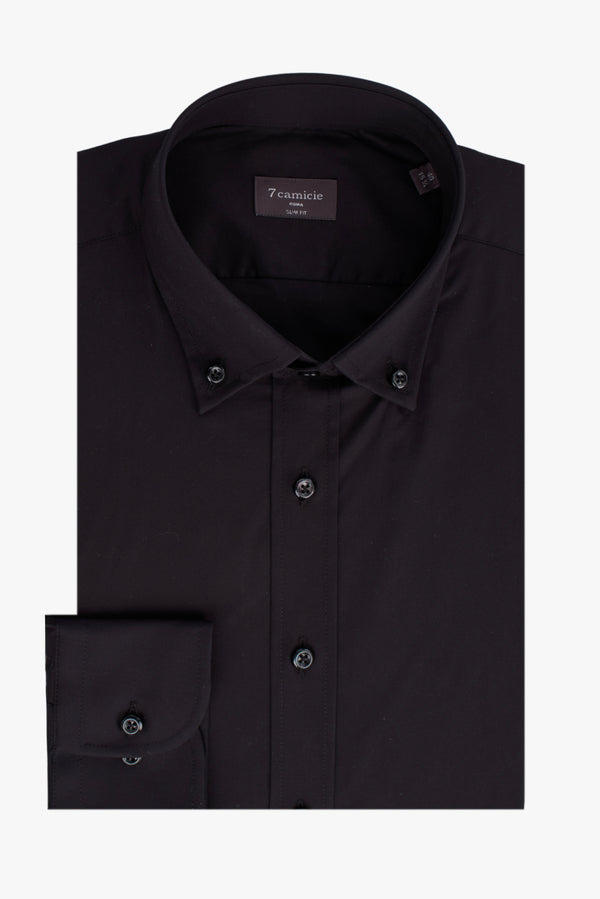 Chemise Homme Leonardo Popelin Stretch Noir