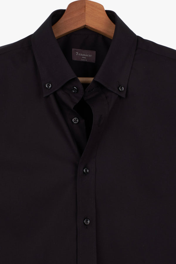 Chemise Homme Leonardo Popelin Stretch Noir