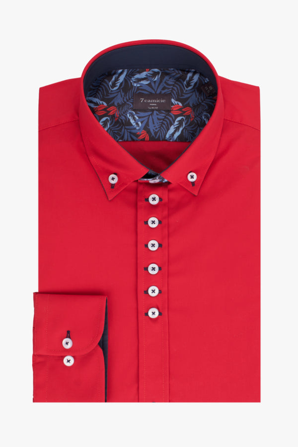 Camisa Hombre Donatello Iconic Popelin Stretch Rojo