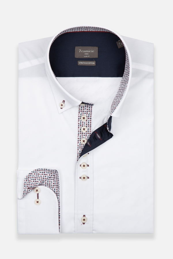 Camisa Hombre Sport Popelin Stretch Blanco