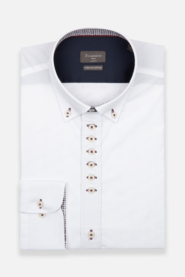 Camisa Hombre Sport Popelin Stretch Blanco