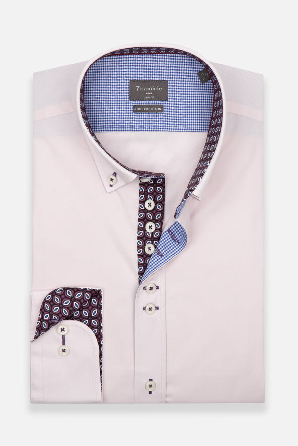 Donatello Sport Poplin Stretch Man Shirt Pink