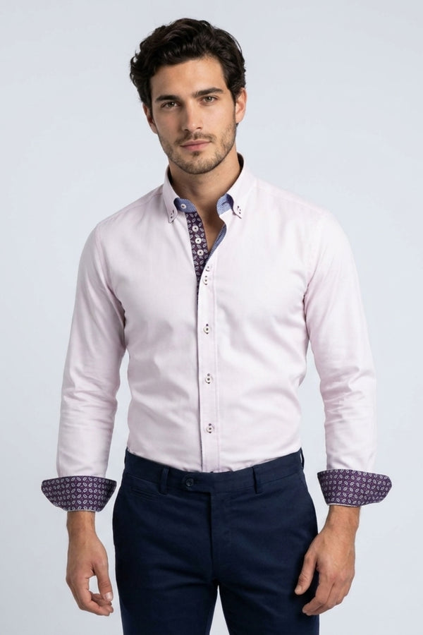 Camicia Uomo Donatello Sport Popelin Stretch Rosa