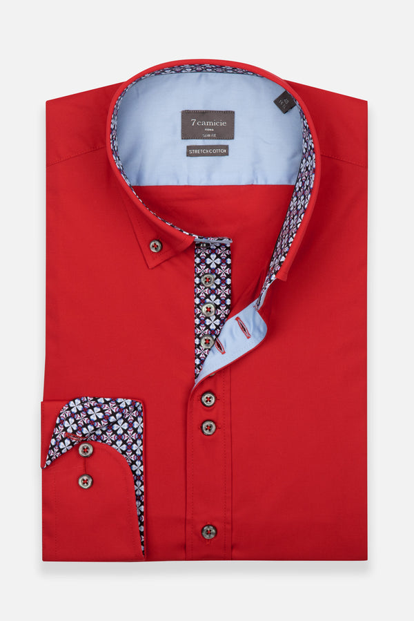 Donatello Sport Poplin Stretch Man Shirt Red