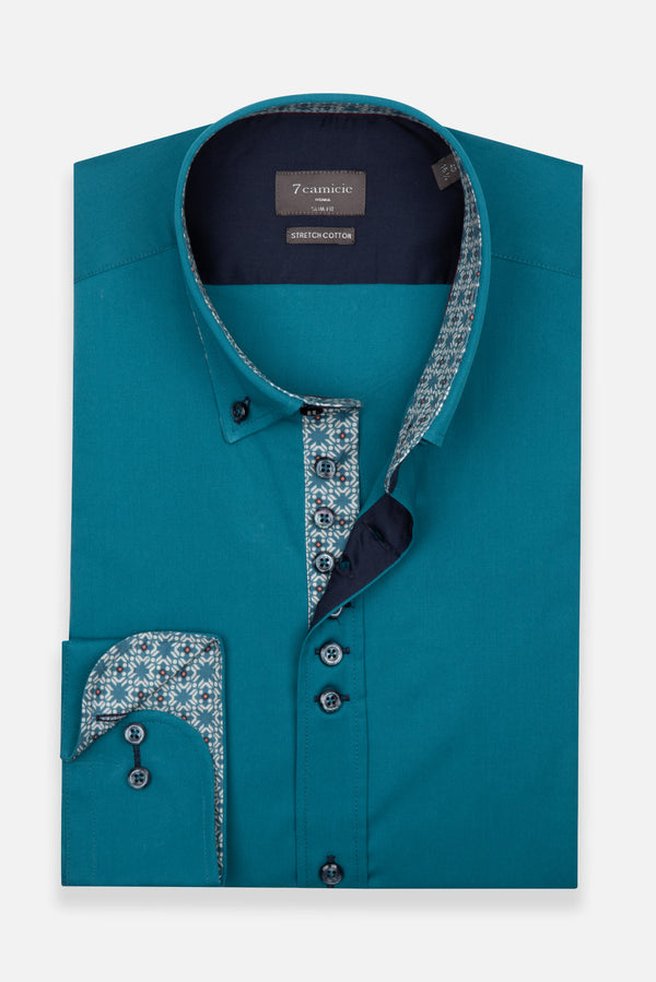 Camisa Hombre Donatello Sport Popelin Stretch Verde