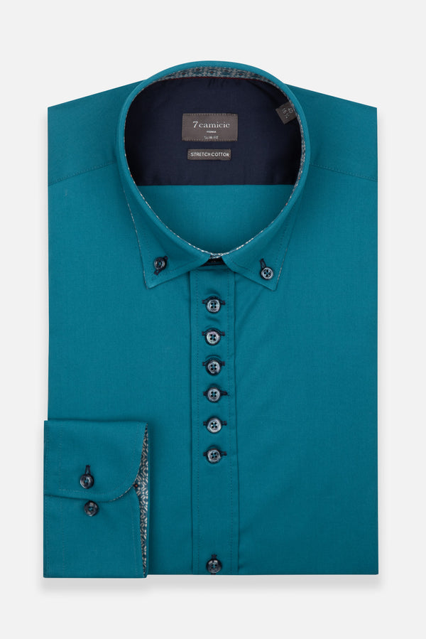 Camisa Hombre Donatello Sport Popelin Stretch Verde