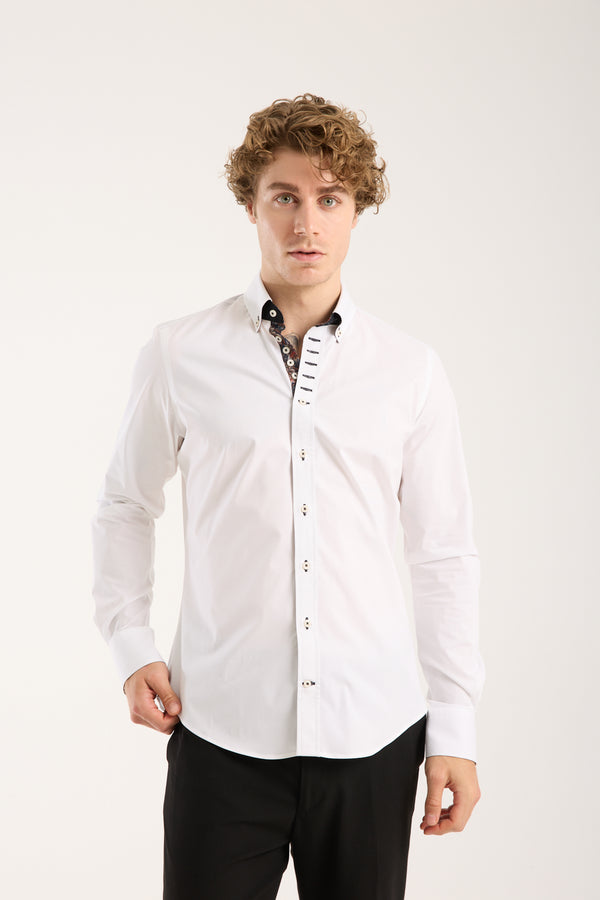 Camisa Hombre Donatello Iconic Popelin Stretch Blanco