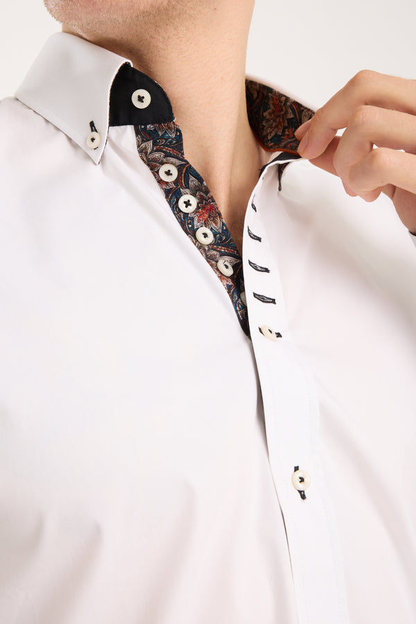 Camisa Hombre Donatello Iconic Popelin Stretch Blanco