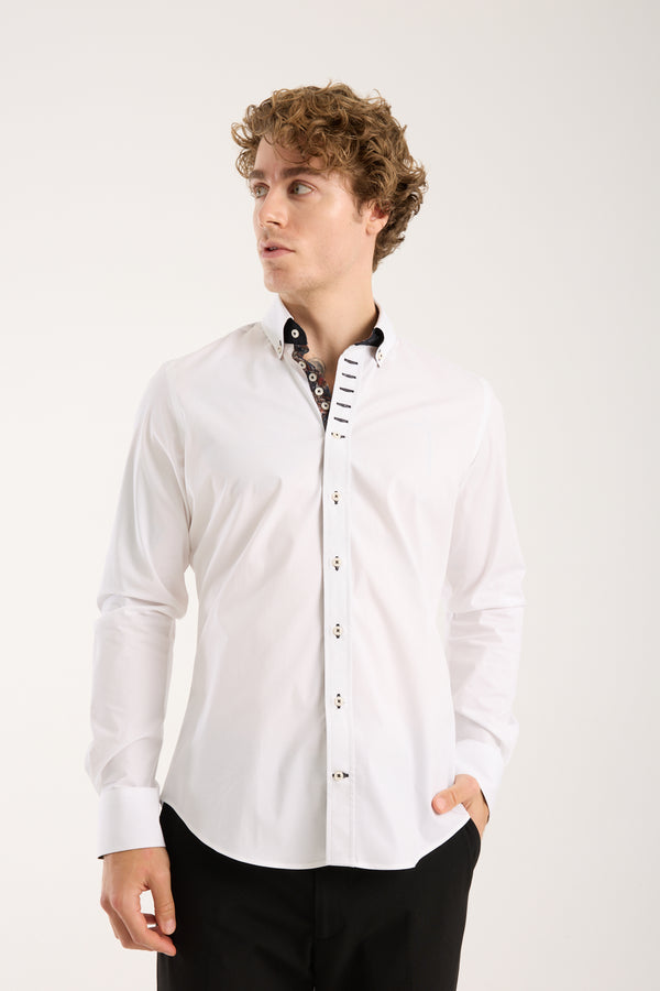 Camisa Hombre Donatello Iconic Popelin Stretch Blanco