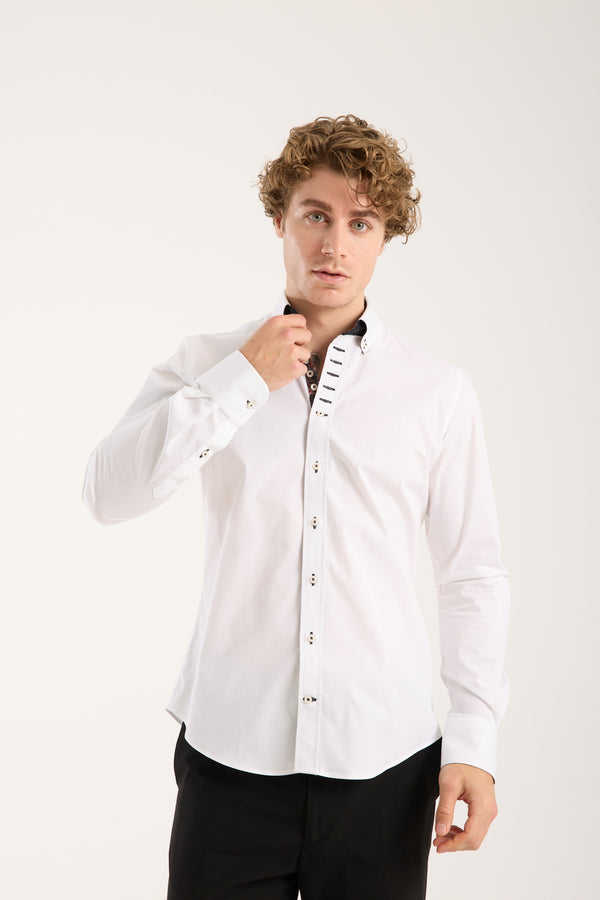 Camisa Hombre Donatello Iconic Popelin Stretch Blanco