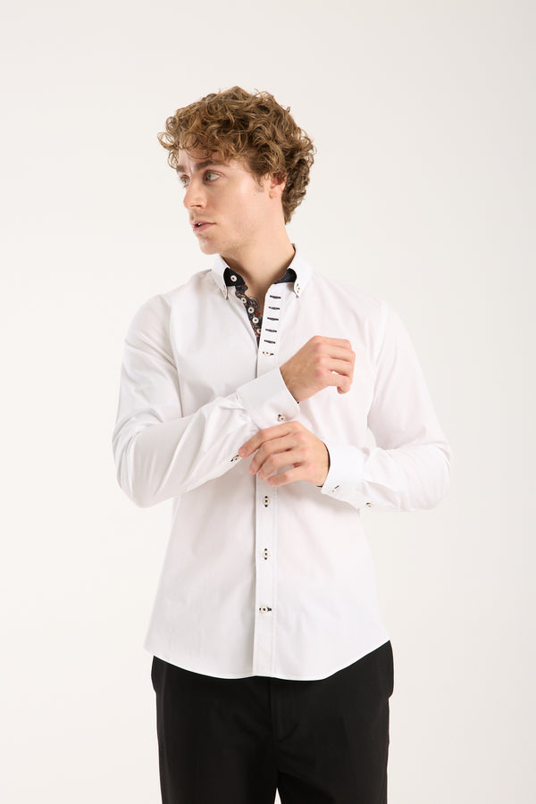 Camisa Hombre Donatello Iconic Popelin Stretch Blanco