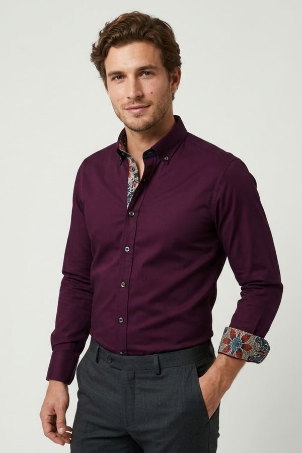 Chemise Homme Donatello Iconic Coton Violet
