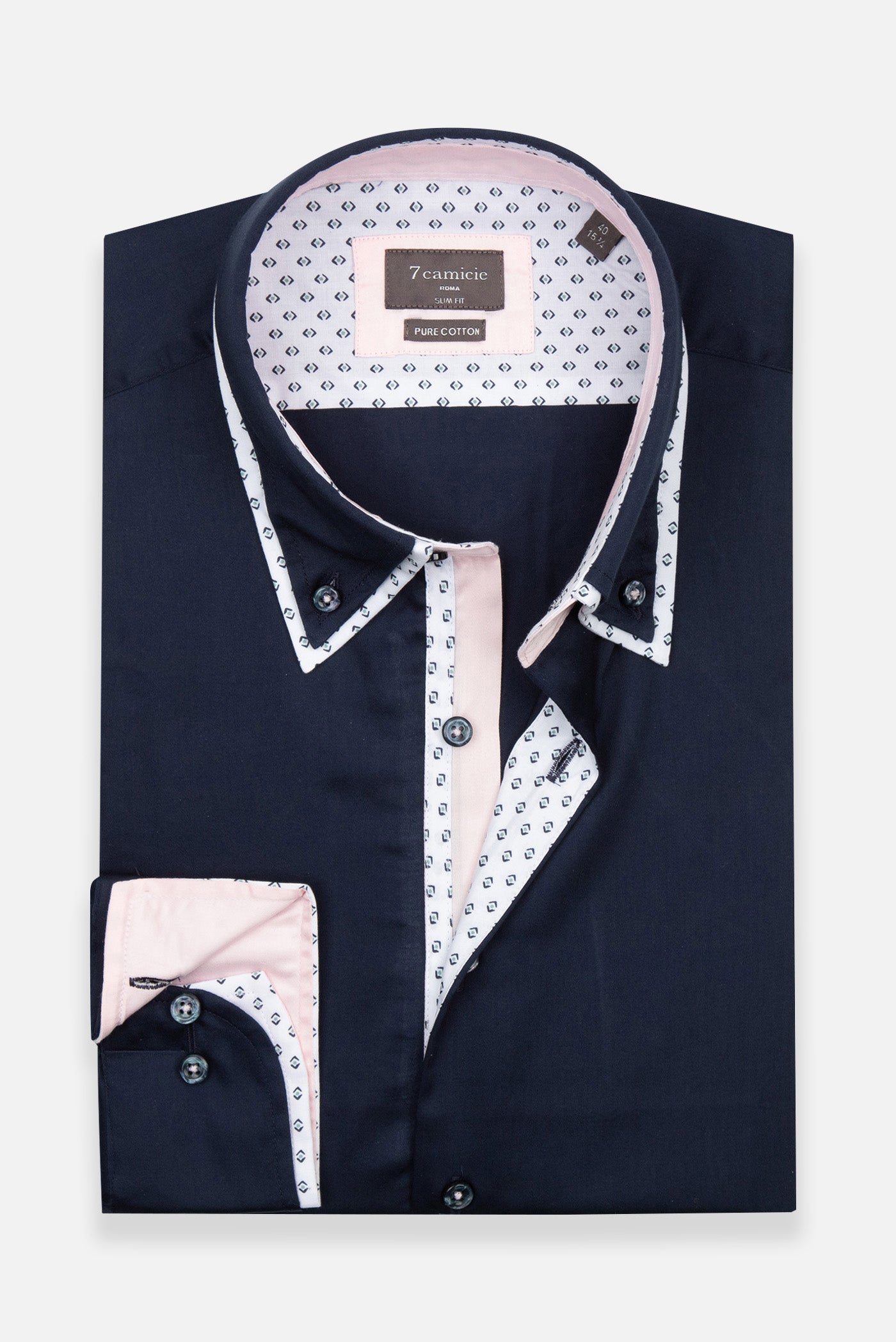 satin dress shirts Iconic Satin Man Shirt Blue 46/2XL