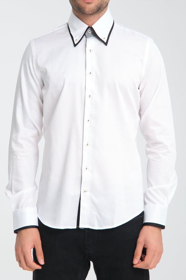 Camicia Uomo Sport Satin Bianco