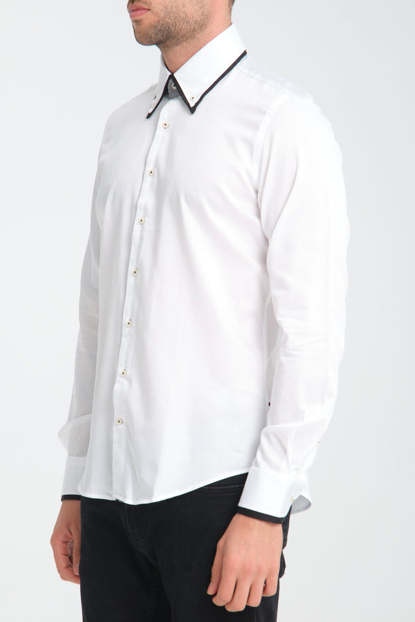 Camicia Uomo Sport Satin Bianco