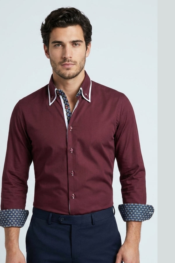 Chemise Homme Iconic Satin Rouge