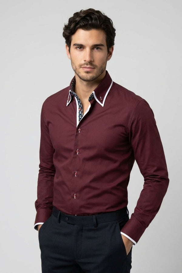 Chemise Homme Iconic Satin Rouge