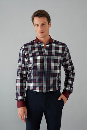 Camisa de Hombre de Cuadros Azul