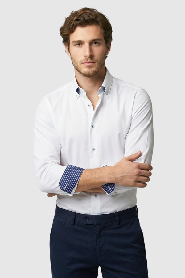 Poplin Man Shirt White Non Iron
