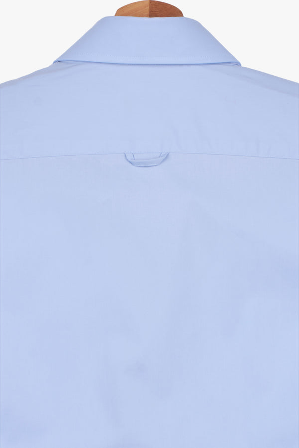 Chemise Homme Manche Courte Leonardo Sport Popelin Stretch Bleu clair