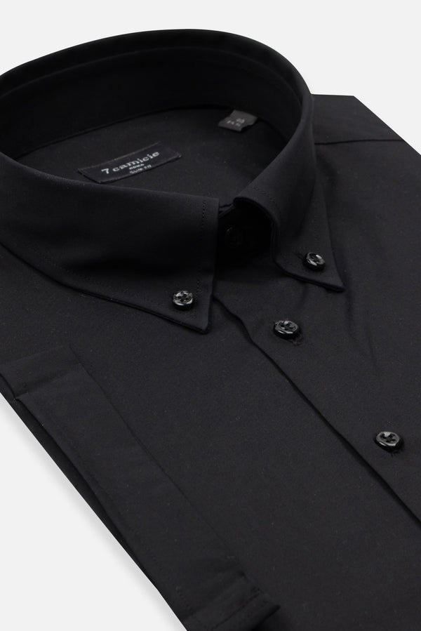 Leonardo Essentials Poplin Stretch Man Shirt Black