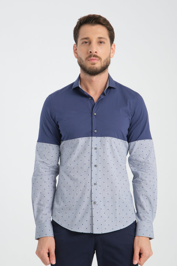 Sport Poplin Man Shirt Blue