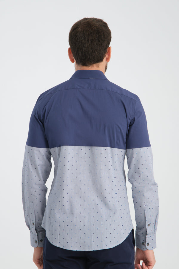 Sport Poplin Man Shirt Blue