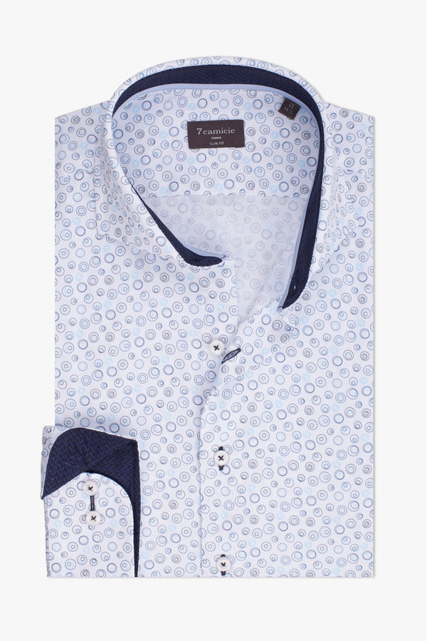 Camicia Uomo Firenze Sport Armaturato Bianco Celeste