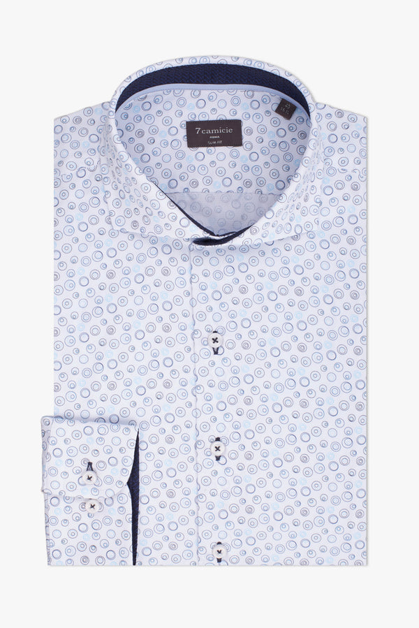 Camisa Hombre Firenze Sport Armaturato Blanco Azul Claro