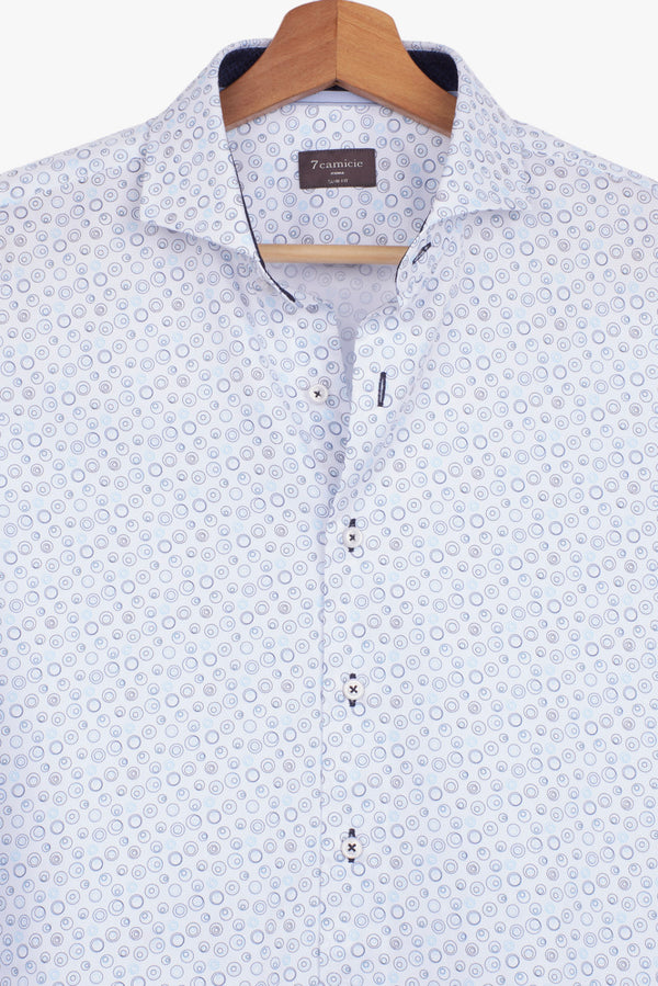 Camisa Hombre Firenze Sport Armaturato Blanco Azul Claro