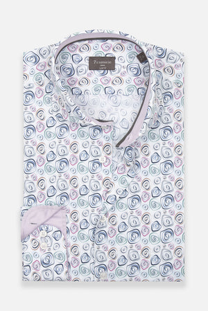 Firenze Sport Poplin Man Shirt White Blue