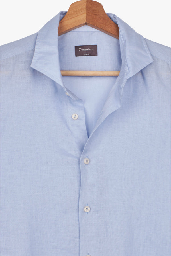 Chemise Homme Firenze Essential Lin Bleu clair