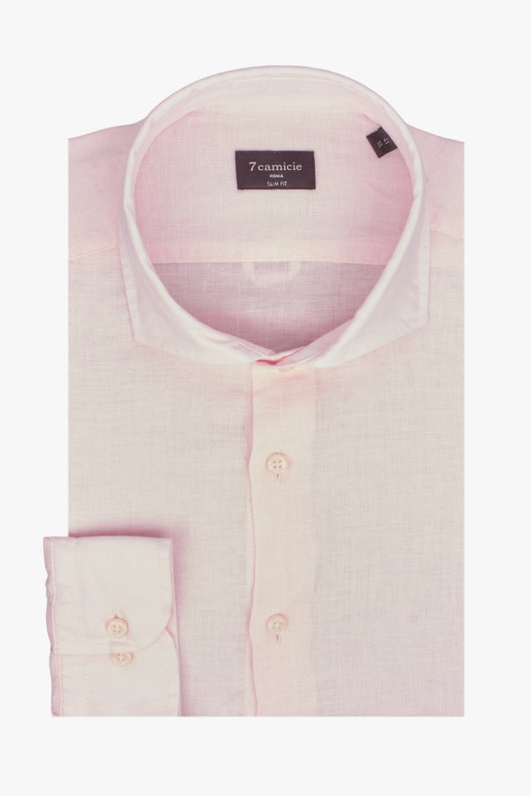 Camisa Hombre Firenze Essential Lino Rosa