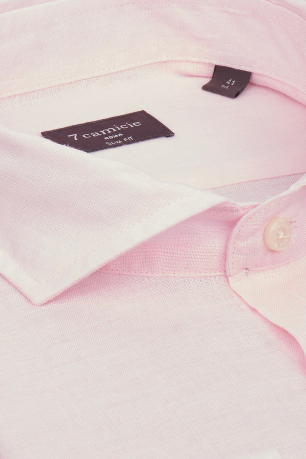 Firenze Essentials Linen Man Shirt Pink