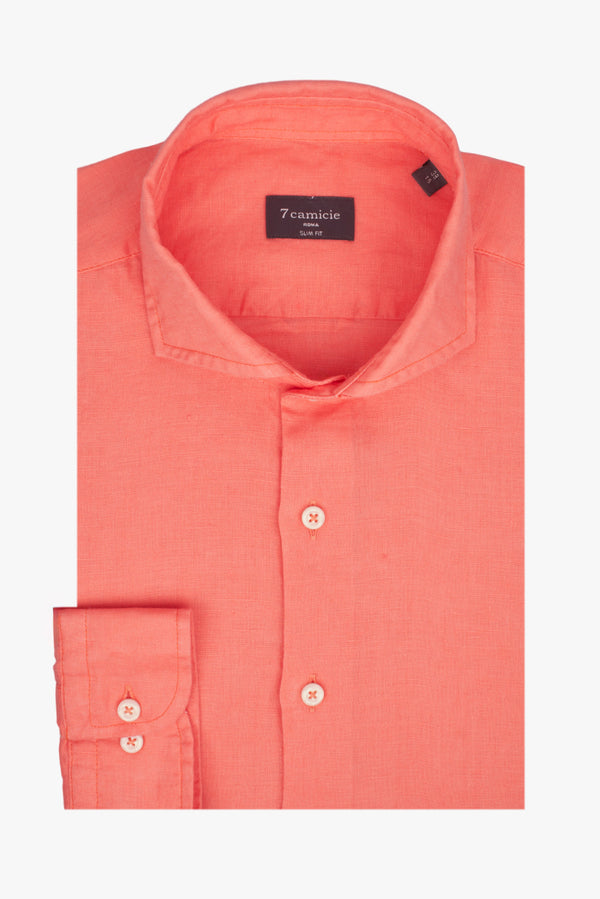 Camisa Hombre Firenze Essential Lino Rojo