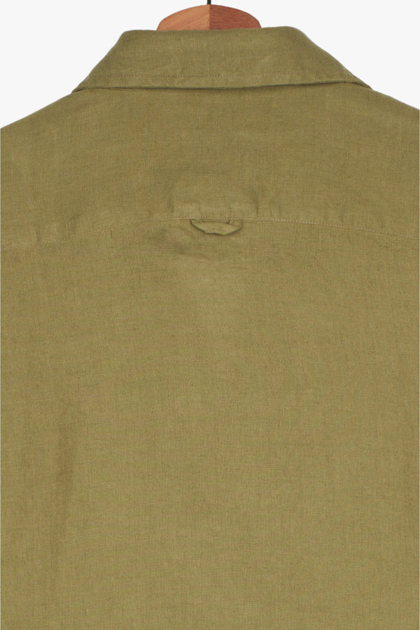 Firenze Essentials Linen Man Shirt Green